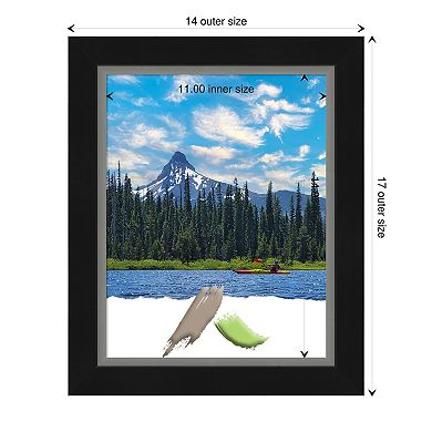 Amanti Art Eva Black Silver Narrow Picture Frame 