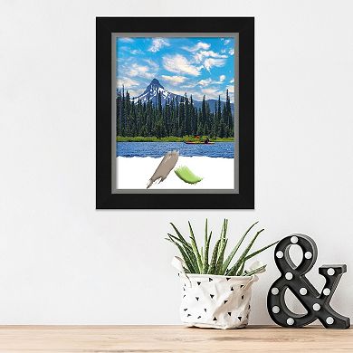 Amanti Art Eva Black Silver Narrow Picture Frame