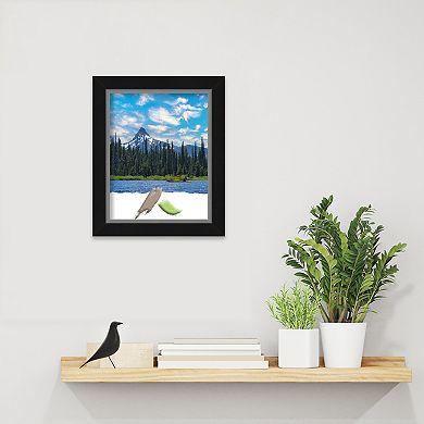 Amanti Art Eva Black Silver Narrow Picture Frame