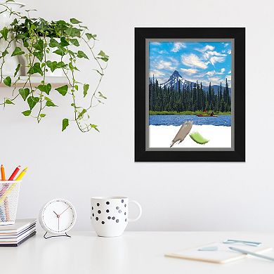 Amanti Art Eva Black Silver Narrow Picture Frame