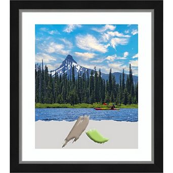 Amanti Art Eva Black Silver Narrow Picture Frame