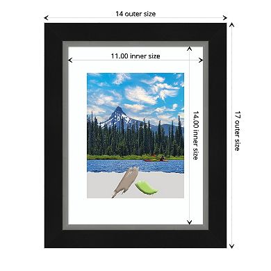 Amanti Art Eva Black Silver Narrow Picture Frame