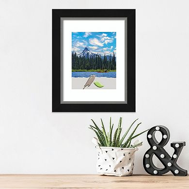 Amanti Art Eva Black Silver Narrow Picture Frame