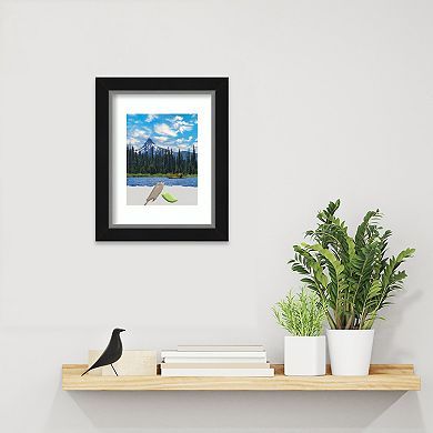 Amanti Art Eva Black Silver Narrow Picture Frame