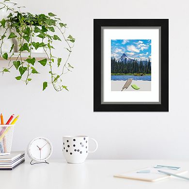 Amanti Art Eva Black Silver Narrow Picture Frame