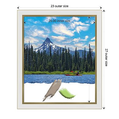 Amanti Art Eva White Gold Narrow Picture Frame 