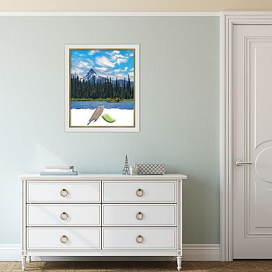 Amanti Art Eva White Gold Narrow Picture Frame