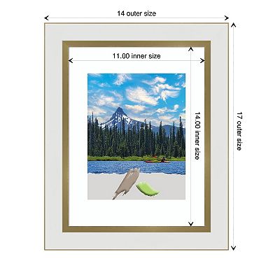Amanti Art Eva White Gold Narrow Picture Frame
