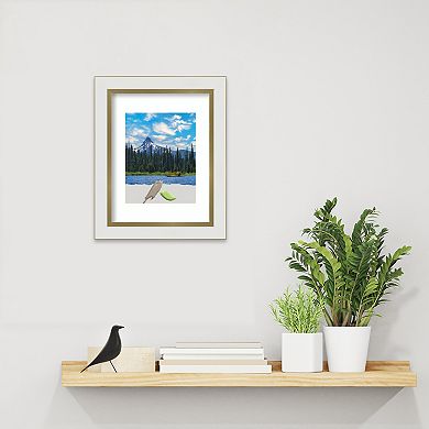 Amanti Art Eva White Gold Narrow Picture Frame