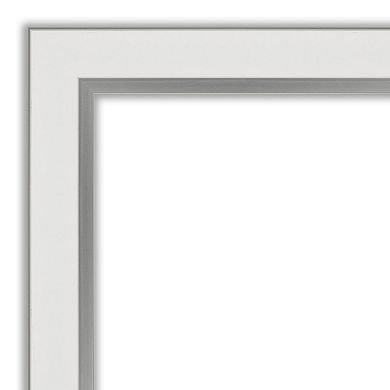 Amanti Art Eva White Silver Narrow Picture Frame 