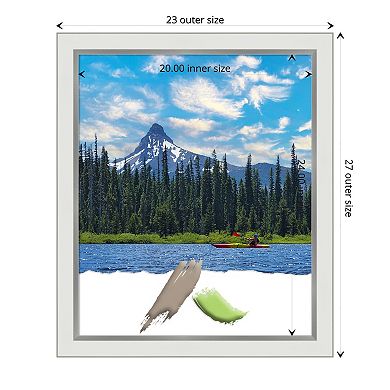 Amanti Art Eva White Silver Narrow Picture Frame 