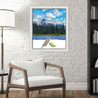 Amanti Art Eva White Silver Narrow Picture Frame
