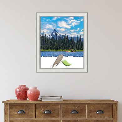 Amanti Art Eva White Silver Narrow Picture Frame