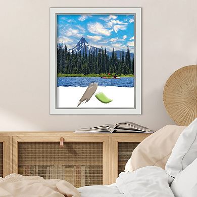 Amanti Art Eva White Silver Narrow Picture Frame