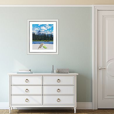 Amanti Art Eva White Silver Narrow Picture Frame