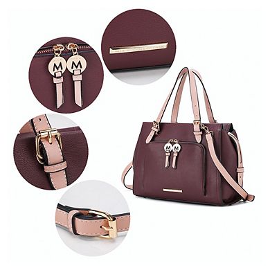 MKF Collection Elise Womens Color-block Satchel Handbags by Mia k