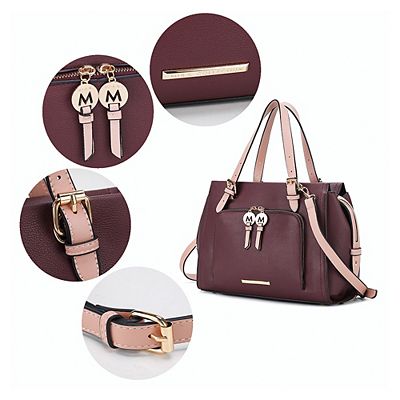MKF Collection Elise Womens Color block Satchel Handbags by Mia k