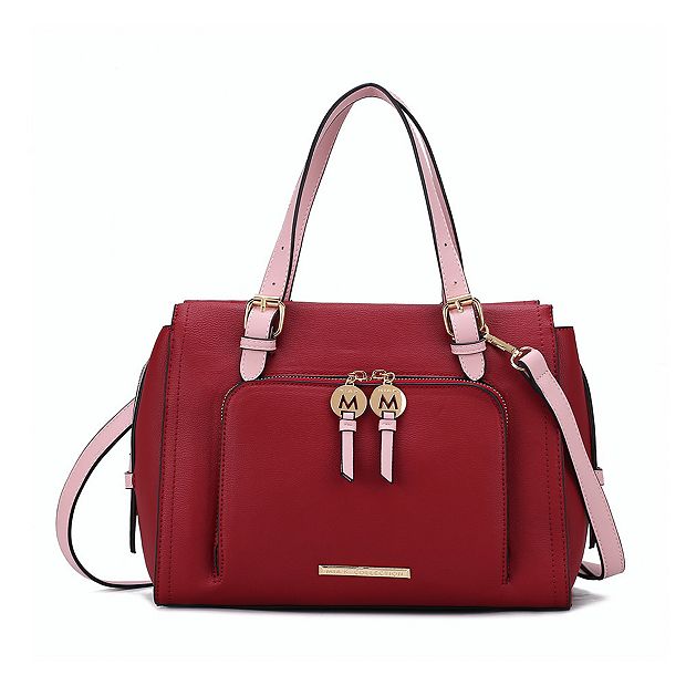 MKF Collection Women's Marcele Patent Satchel Handbag by Mia K. discount Burgundy