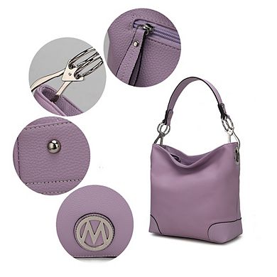 MKF Collection Viviana Vegan Leather Womens Hobo Bag with Wristlet by Mia K 2 Pcs