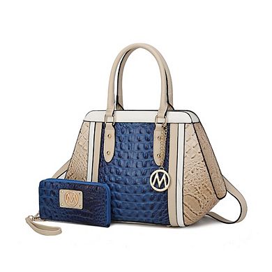 MKF Collection Daisy 2 PCS Croco Satchel bag with Wallet by Mia K