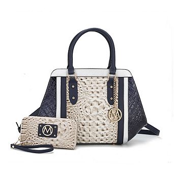 MKF Collection Daisy 2 pc Croco Satchel bag with Wallet by Mia K