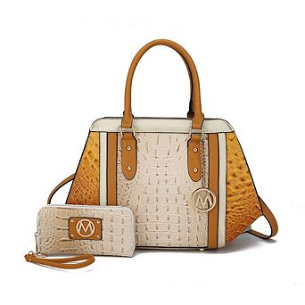 MKF Collection Daisy 2 pc Croco Satchel bag with Wallet by Mia K