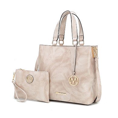 MKF Collection Beryl Snake-embossed Womens Tote Bag with Wristlet by Mia K