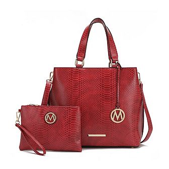 MKF Collection Beryl Snake-embossed Womens Tote Bag with Wristlet by Mia K