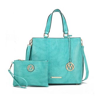 MKF Collection Beryl Snake-embossed Womens Tote Bag with Wristlet by Mia K