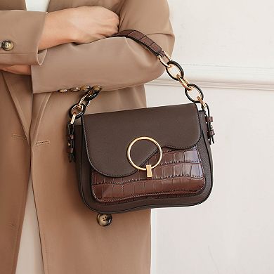 MKF Collection Fanta Croc Shoulder Handbag by Mia K