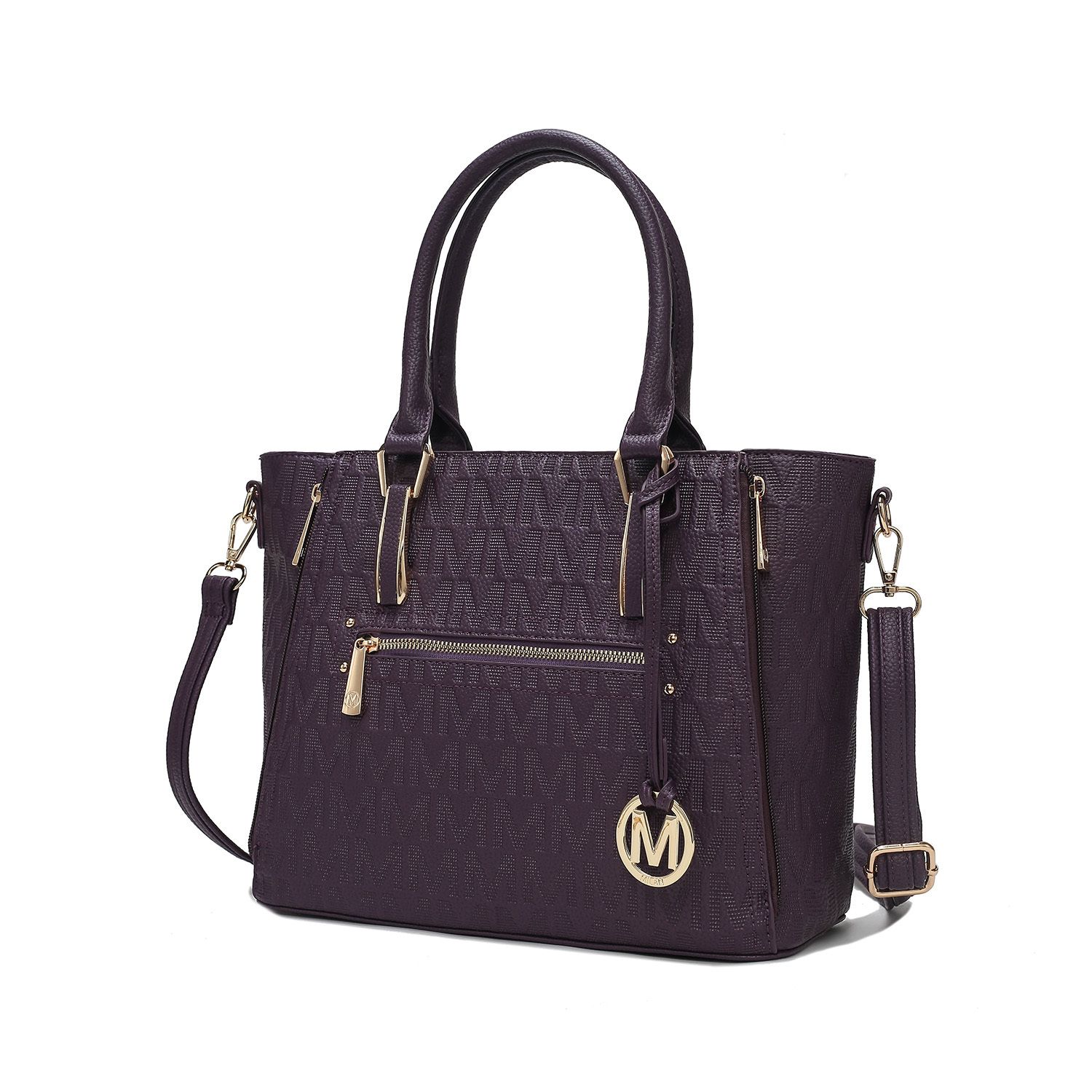 MKF Collection By Mia K. Siena M Signature Beige Handbag, Faux Leather