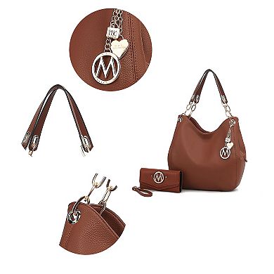 MKF Collection Ashley Womens Hobo Shoulder Bag with Wallet 2 pieces by Mia K