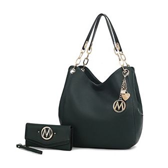 MKF Collection Ashley Womens Hobo Shoulder Bag with Wallet 2 pc by Mia K