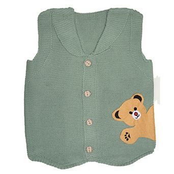 Sweater Vest For Infants and Toddlers - Cute Bear Design Cardigan for Little Kids