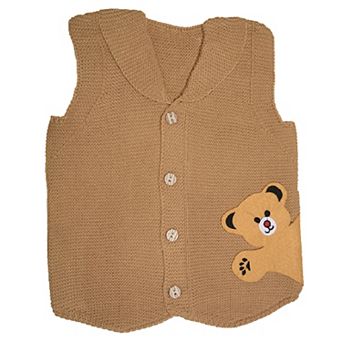 Sweater Vest For Infants and Toddlers - Cute Bear Design Cardigan for Little Kids