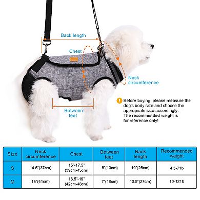 Dog Lift Harness Adjustable Pet Sling Bag Assist Aged Disabled Dogs