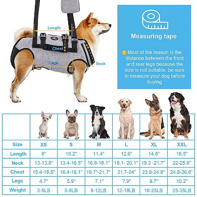 Dog Lift Harness Adjustable Pet Sling Bag Assist Aged Disabled Dogs