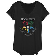 Harry Potter - Hogwarts (Front/Back Print) - Long Sleeve Adult Poly Crew - White T-Shirt