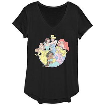 Women's Disney Princesses Nostalgia Circle Graphic Tee