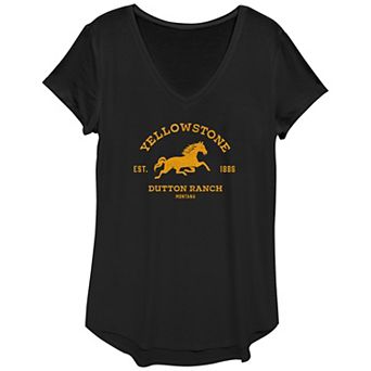 Women's Yellowstone Dutton Ranch Montana Horse Logo Graphic Tee