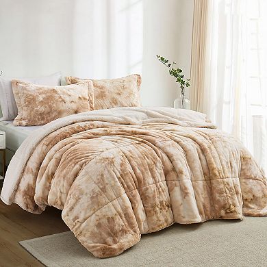 Unikome 3-Piece Reversible Medium Weight Comforter Plush Sherpa Comforter Set