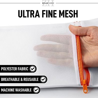 Zulay Kitchen 3 Pack Mesh Laundry Bags for Delicates Small