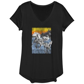 Women's Running Horses In Liberty Graphic Tee