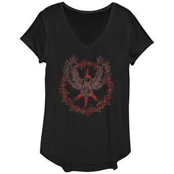 Women's Roses Eagle Peace Graphic Tee