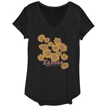 Women's Kansas The Sunflower State Sunflowers Graphic Tee