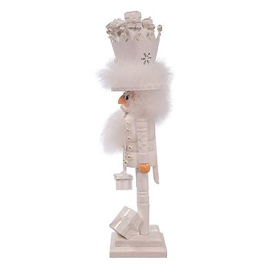 Kurt Adler Hollywood White King Nutcracker Holding Gifts Décor