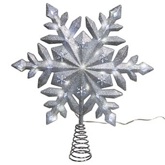 Kurt Adler LED Glittered Snowflake Tree Topper
