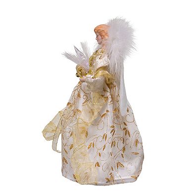 Kurt Adler LED Fiber Optic Gold Angel Tree Topper