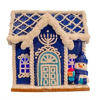 Kurt Adler LED Clay Dough Hanukkah House Table Piece