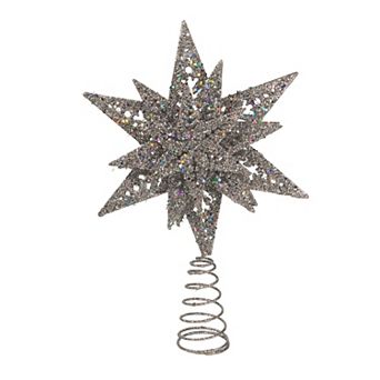 Kurt Adler Silver Glittered Snowflake Tree Topper